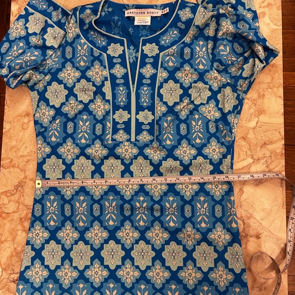 Gretchen Scott Split Neck Jersey Dress Haveli Turquoise XS - Picture 10 of 15